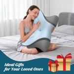 Cervical Neck Pillow for Pain Relief, Bed Pillows for Sleeping, Ergonomic Cooling Pillow, Orthopedic Contour Pillow for Side Back Stomach Sleepers,Neck Support Memory Foam Pillows (Blue&Grey)
