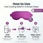 Cooling Eye Mask for Puffy Eyes: Fsa Eligible Items Hsa, Migraines Headache Fast Relief After Surgery Care Cold Compress, Reusable Face Ice Pack Gel for Dark Circles, Gentle Weighted Sleep Mask Purple