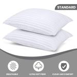 Utopia Bedding Bed Pillows for Sleeping Standard Size (White), Set of 2, Down Alternative Pillow for Sleeping, Cooling Hotel Quality Pillow Set for Back, Stomach or Side Sleepers