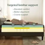 Zinus Lumbar+ Premium 14 Inch Memory Foam Mattress, Lumbar Support, Targeted Pressure Relief, Cooling Gel and Green Tea, Cool-to-The-Touch Cover, Medium Firm Feel, CertiPUR US Certified, King