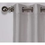 EXCLUSIVE HOME Chateau Striped Faux Silk Grommet Top Curtain Panel Pair, 54"x84", Taupe