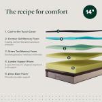 Zinus Lumbar+ Premium 14 Inch Memory Foam Mattress, Lumbar Support, Targeted Pressure Relief, Cooling Gel and Green Tea, Cool-to-The-Touch Cover, Medium Firm Feel, CertiPUR US Certified, King