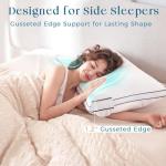 MUXHOMO Bed Pillows Queen Size Set of 4, Gusseted Sleeping Pillows for Side, Back, and Stomach Sleepers, Hotel Quality, Oeko-Tex Certified Fluffy Supportive Down Alternative Filling, White, 4 Pack