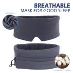 Mavogel Sleep Mask, Modal Material Eye Mask for Sleeping, Ultra Soft Skin Friendly Full Eye Covers for Women Men, Light Blocking Sleeping Mask for Travel Yoga Nap, Fully Adjustable Strap, Dark Grey