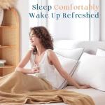 MUXHOMO Bed Pillows Queen Size Set of 4, Gusseted Sleeping Pillows for Side, Back, and Stomach Sleepers, Hotel Quality, Oeko-Tex Certified Fluffy Supportive Down Alternative Filling, White, 4 Pack