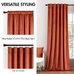 MIULEE Velvet Curtains 84 inches 2 Panels - Luxury Burnt Orange Blackout Curtains for Bedroom Living Room Thermal Insulated Super Soft Window Drapes Rod Pocket & Back Tab, Terracotta Rust Fall Decor