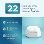 Adaptive Sound Technologies LectroFan EVO White Noise Machine - Compact Sleep Sound Machine for Bedroom, Travel, Study & More - 22 Non-Looping Fan, Ocean Noise Variations - White