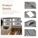 Criusia Bed Sheet Organizers and Storage, 6 Pack Foldable Linen Closet Organizer Box – Bedding Holder for Sheet Set (King/Queen Sizes), Duvet Covers, Blankets (Grey)