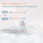 MUXHOMO Bed Pillows Queen Size Set of 4, Gusseted Sleeping Pillows for Side, Back, and Stomach Sleepers, Hotel Quality, Oeko-Tex Certified Fluffy Supportive Down Alternative Filling, White, 4 Pack