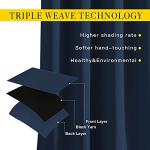 NICETOWN Blackout Living Room Curtains 102 inches Long - Grommet Thermal Insulated Window Drapes Room Divider Blinds Sound Reducing (W66 x L102, Navy, 2 Pieces)