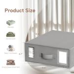 Criusia Bed Sheet Organizers and Storage, 6 Pack Foldable Linen Closet Organizer Box – Bedding Holder for Sheet Set (King/Queen Sizes), Duvet Covers, Blankets (Grey)