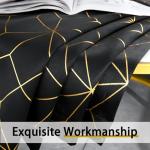 Beauoop 100% Blackout Curtains 84 Inches Long for Bedroom Living Room Moroccan Gold Patterned Drapes Thermal Insulated Grommet Top Window Treatment Panels Set of 2, Black/Gold