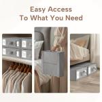 Criusia Bed Sheet Organizers and Storage, 6 Pack Foldable Linen Closet Organizer Box – Bedding Holder for Sheet Set (King/Queen Sizes), Duvet Covers, Blankets (Grey)