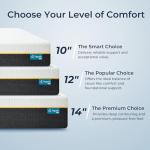 NAPSIE 14 Inch King Size Mattress, Cooling Tencel Cover, King Memory Foam Mattress in a Box, Medium Plush King Size Bed for Back Pain Relief and Cool Sleep, CertiPUR-US Certified, Foam Made in USA