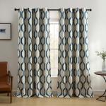 Elrene Home Fashions Renzo Ikat Geometric Room-Darkening Window Curtain, Living Room and Bedroom Drape with Grommets, 52"x84", 1 Panel, Indigo