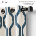 Elrene Home Fashions Renzo Ikat Geometric Room-Darkening Window Curtain, Living Room and Bedroom Drape with Grommets, 52"x84", 1 Panel, Indigo