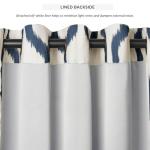 Elrene Home Fashions Renzo Ikat Geometric Room-Darkening Window Curtain, Living Room and Bedroom Drape with Grommets, 52"x84", 1 Panel, Indigo