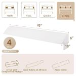 Bedluxe King Wedge Pillow Headboard (76"x10"x6"), Bed Wedge Pillow for Headboard, Foam Headboard Pillow, Bed Gap Filler King - Fill The Gap (0-7"), Mattress Gap Filler (White)