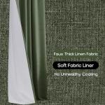 108 Inch Linen Blackout Curtains, Olive Green 9FT Long Pleated Drapes for Living Room Bedroom Floor to Ceiling or Track System, 2 Panels Set
