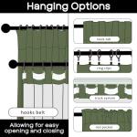 108 Inch Linen Blackout Curtains, Olive Green 9FT Long Pleated Drapes for Living Room Bedroom Floor to Ceiling or Track System, 2 Panels Set