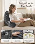 Blissful Diary Reading Pillow for Sitting in Bed, Flannel Back Pillow Bed Sitting Up for Adult & Children, Backrest Cushion for Sit Up in Couch or Floor, Dorm Essentials, Dark Gray