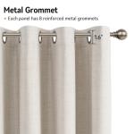 100% Blackout Shield Linen Blackout Curtains for Bedroom, Beige Grommet Curtains for Living Room, Thermal Insulated Room Darkening Drapes for Nursery, Boho Home Decor, 50" W x 72" L, 2 Panels