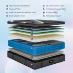 Lechepus 14Inch California King Mattress in Box, Plush Memory Foam Calking Size Mattress Sleep Presssure Relief, 5-Zone Individual Pocket Spring Mattresses, CertiPUR-US Certified None of Fiberglass