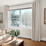 100% Blackout Shield Linen Blackout Curtains for Bedroom, Beige Grommet Curtains for Living Room, Thermal Insulated Room Darkening Drapes for Nursery, Boho Home Decor, 50" W x 72" L, 2 Panels