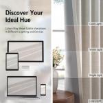 100% Blackout Shield Linen Blackout Curtains for Bedroom, Beige Grommet Curtains for Living Room, Thermal Insulated Room Darkening Drapes for Nursery, Boho Home Decor, 50" W x 72" L, 2 Panels