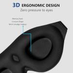 ALASKA BEAR Sleep Mask Memory Foam Contoured Eye Cups for Women and Men, Soft 3D Blackout Eye Mask for Sleeping No Pressure on Eyelids and Eyelashes Protection, Earplugs Set, Black