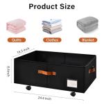 Freebat Under Bed Storage Organizer with Wheels, Underbed Container with Clear Lid Cover, Storage Bag Box with Visiable Window for Clothes, Bedsheet, Pillow, 2 Pack