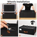 Freebat Under Bed Storage Organizer with Wheels, Underbed Container with Clear Lid Cover, Storage Bag Box with Visiable Window for Clothes, Bedsheet, Pillow, 2 Pack