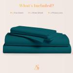 Ashton Sheets 100% Egyptian Cotton Sheets Full Size - 800 Thread Count 4 PC Deep Pocket Full Size Sheets Set, Silky Soft Cooling Sateen Weave Luxury Hotel Sheets, Fits Mattress Upto 18" - Teal