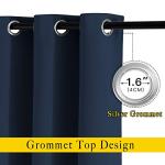 NICETOWN Blackout Living Room Curtains 102 inches Long - Grommet Thermal Insulated Window Drapes Room Divider Blinds Sound Reducing (W66 x L102, Navy, 2 Pieces)