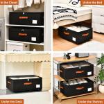 Freebat Under Bed Storage Organizer with Wheels, Underbed Container with Clear Lid Cover, Storage Bag Box with Visiable Window for Clothes, Bedsheet, Pillow, 2 Pack