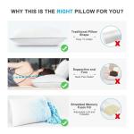 VVZ Cooling Bed Pillows Queen Size Set of 2, Shredded Memory Foam Pillows for Side Back Stomach Sleepers, Luxury Cool Gel Adjustable Firm Bed Pillows for Sleeping 2 Pack Queen Size 20 x 30 Inches