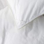 Luxurious Twin/Twin XL Size Goose Down Fiber Waterfowl Feather Fiber Comforter Duvet, 100% Egyptian Cotton Cover, 50 oz. Fill Weight, Baffle Box Design, White Solid