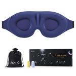 MZOO Luxury Sleep Eye Mask for Side Sleeper Men Women, Zero Eye Pressure 3D Sleeping Mask, Light Blocking Patented Design Night Blindfold, Soft Eye Shade Cover for Travel, Blue