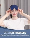 MZOO Luxury Sleep Eye Mask for Side Sleeper Men Women, Zero Eye Pressure 3D Sleeping Mask, Light Blocking Patented Design Night Blindfold, Soft Eye Shade Cover for Travel, Blue