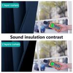 NICETOWN 100% Blackout Curtain Set, Thermal Insulated & Energy Efficiency Window Draperies for Guest Room, Full Shading Panels for Shift Worker and Light Sleepers, Navy Blue, 52W x 84L, 2 PCs