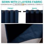 NICETOWN 100% Blackout Curtain Set, Thermal Insulated & Energy Efficiency Window Draperies for Guest Room, Full Shading Panels for Shift Worker and Light Sleepers, Navy Blue, 52W x 84L, 2 PCs