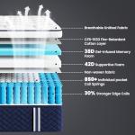 RRESTA King Mattress 14 Inch - Hotel Collection Hybrid Mattress with 7-Zone Support for Spinal Alignment & Back Pain Relief, 395-Night Trial, CertiPUR-US & Fiberglass-Free