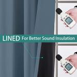 Yakamok 100% Blackout Lined Panels, Thermal Insulated Blackout Curtains for Bedroom, Heat Blocking Drapes for Living Room(52Wx84L, Stone Blue, 2 Panels)