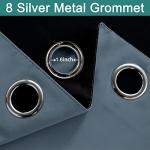 Yakamok 100% Blackout Lined Panels, Thermal Insulated Blackout Curtains for Bedroom, Heat Blocking Drapes for Living Room(52Wx84L, Stone Blue, 2 Panels)