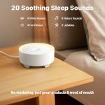 Kipcush White Noise Machine for Sleeping, 20 Soothing Sounds Including White Pink Brown Noise, Fan and Nature, Custom Shortcut Buttons, Dimmable Night Light, 8 Hour Timer, USB Powered