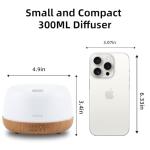 SEEDSEEL 300ML Essential Oil Diffuser with 7-Color LED Lights and Remote Control, Modern Minimalist Design, High-Efficiency Ultrasonic Mist Aromatherapy Diffuser for Home