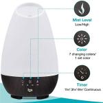 HealthSmart 500ML Essential Oil Diffuser for Large Rooms, Cool Mist Humidifier and Aromatherapy Diffuser, Adjustable Timer, Mist Mode and 7 LED Light Colors, White (Pack of 1)