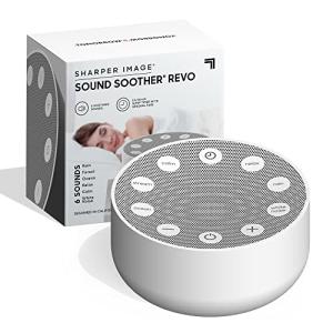 Sharper Image White Noise Sound Machine, Sleep Sounds to Support Restful Sleep, Meditation & Relaxation Naps, 6 Soothing Nature Soundscapes for Baby, Kids & Adults, Portable for Home & Travel