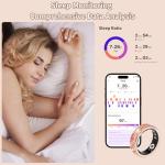 Smart Ring for Women-Men,Health-Fitness Tracker with Heart Rate, Sleep Monitor, Blood Oxygen, HRV, 128 Sports Modes, IP68 Waterproof, Gesture Control, No Subscription Fee,with iOS & Android (8)