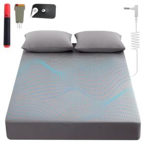 Grounding Sheets King, 90% Organic Cotton+ 10% Pure Silver Fiber,Grounded Bed Sheet Kit, Deep Pocket Grounded Bed Sheet, Relieves Pain - Used for Healthy Sleep Therapy (Gray, King)